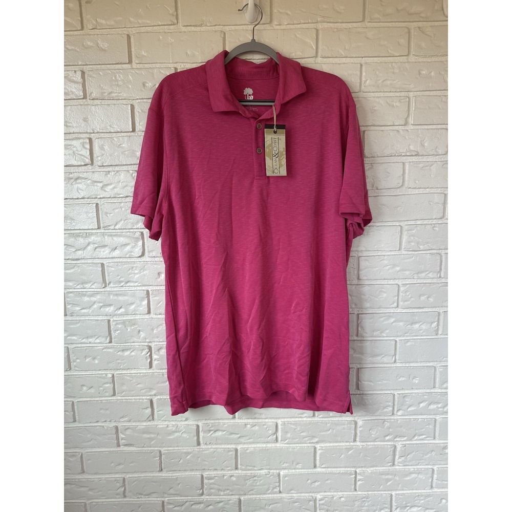 Ocean & Coast golf polo shirt men's Size XL Fuchsia short sleeve athletic NWT